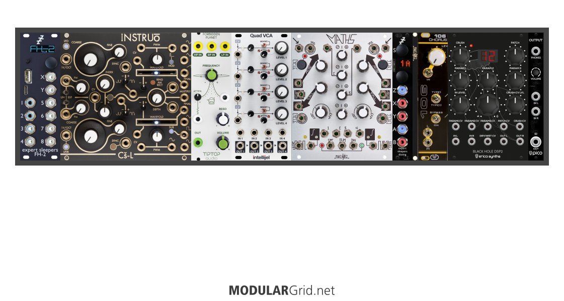 My rack: FH-2, Maths, DPO, Forbidden Planet, 106 Chorus, Black Hole DSP2, Quad VCA, OUT V3