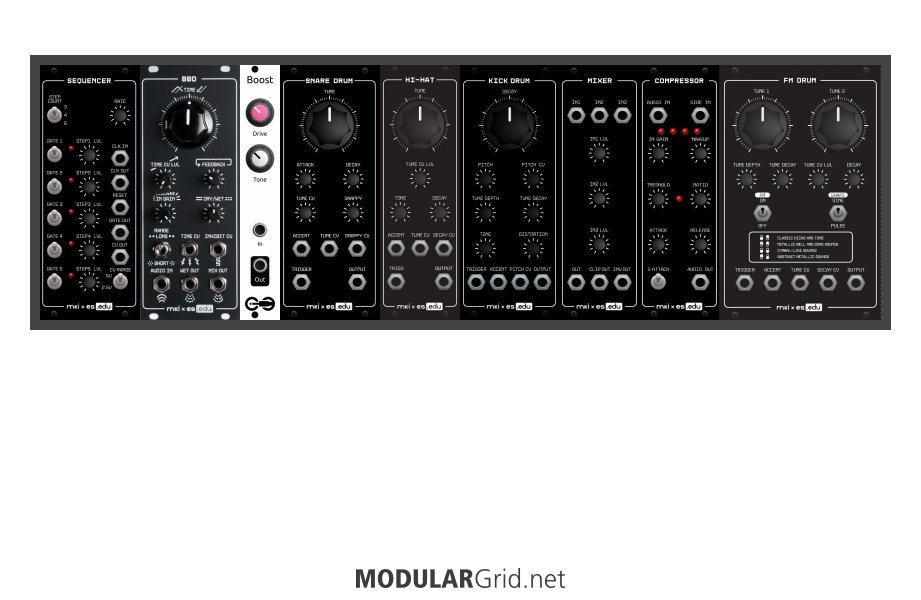 Modular Grid EDU DIY Drums and Effects