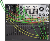 ES8 FM voor pitch x 2 instelbaar op Twin Waves, laatste MIA = S&amp;H en Noise voor L1 VCF
