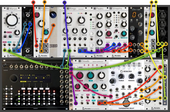 lofi12xt split outputs into eventide and/or clouds+tapo with rings via streams into dervish and all into warps doppler