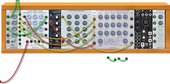 gate/cv spielt rauschen (output rot)