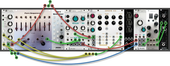 19CABLES VCO as LFO, TAP LFO, oscilloscope