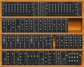 Moog IIIP interpretation with behringer modules,substituting the 912 for a steady state fate with Emerson Moog sauce (copied from kurkesmurfer)