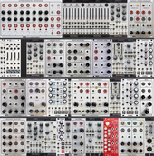 My Serge Eurorack VI (All sequencers top row) Quadrax and 3rd OSC