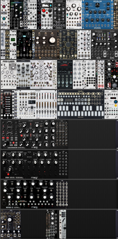2xMantis + 3 Tier Moog M32, DFAM, SH w/ Ext 60hp Case
