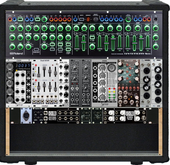 My Roland System-1m Set-Up In Synthrotek Orange Lunchbox Rack 7U.  2x3U 1x1U