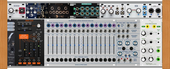 Blue Marvin supporting vocoder rack, 1U+3U