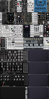 2xMantis + 3 Tier Moog M32, DFAM, SH w/ Ext 60hp Case (alt layout