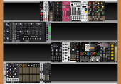 My Eurorack with  Nifty Case 84HP+ Case Clochard 82HP + 2X60HP DIY with Sample Drum + ASM  Hydrasynth + MOOG SUB37 (final) (V1.0) (copy)
