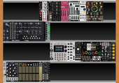 My Eurorack with  Nifty Case 84HP+ Case Clochard 82HP + 2X60HP DIY with 1010 bITBOX + ASM  Hydrasynth + MOOG SUB37 (final) (V1.0) (copy) (copy)
