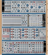 Nearly all Tiptop 200 Buchla modules in a double Rackbrute 6U (old)