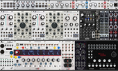 Voices Rack 104 HP Intellijel Ghosts with drums
