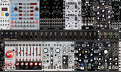 ! artemis ! OPTION B (14u) 7U #1 – top (amalgamod case + machinedrum [which = sampler/looper via a rack send] + apollo x4 as master compressor / master or vocal verb / vocal + guitar pre) + er-102 someday if available [jumbler scans osc+subs or qpas outs]