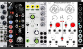 44hp - SUXPIRIA - Voz&gt; befaco HPF.  JD08&gt; befaco BPF.  PSR36&gt;planet filter. MK4:env para JD08. Black midi:notas para Moog y Env para JD08