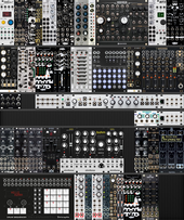 FUTR - 6 ROWS - 2-7u intellijel case w/ drum rig w/ Bohm kick
