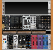 VicTerri's First Rack 2nd iteration with spare row for rotated 3u modules using 1u converter