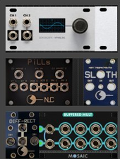 Blue Marvin supporting Eurorack, Xodes 3 x 1U 20HP Planning