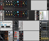 112hp Nifty and 126hp case and 60hp Taiga case - 6 voice (DIY mixer)