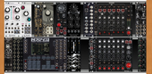 104hp x2 + Microfreak, TB-303, SH-101 and TR-8s. Ableton for Effects and Samples