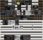 rackbrute 6u with 208 hp moog skiff and 84 hp tiptop happy ending kit