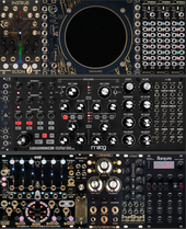 64 HP 9U 4ms TRIPLE ROW Rack combination #2 Tiliqua IO + screen - Subharmonicon - 4ms SWN - uTides v2 - Rample Turbo Scion Biodata &amp; 48 MIDI to CV