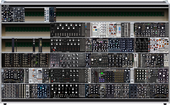 Blacet 2 Moogs &amp; A-100 (spitball new desk #2 6/12/26) (copy)
