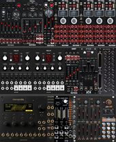 3x 64 HP 9U Octaves VCO additive + 2x Helix macro osc + SY0.5 Perc + Nanopolis multisynth + Zaps Drums + filters (copy)