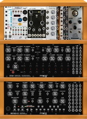 the moog three tier rack w/ dfam &amp; mother 32